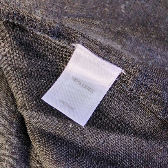 J Jill Love Linen Tie Front Midi Dress Womens Plus 3X Black Minimalist Lagenlook - Picture 6 of 10